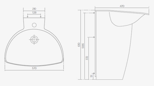 Teka-Portinox HW200/HW201 rozsdamentes kézmosó (Csiszolt felületű, 570 x 470 x 610 mm, HW200)