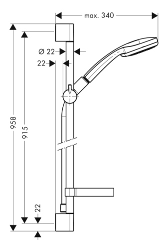 Hansgrohe Croma 100 Multi/UnicaC zuhanyszett 0,90 m EcoSmart 9 l/perc 27655 000 (27655000)