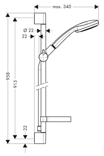 Hansgrohe Croma 100 Vario/UnicaC zuhanyszett 0,90 m 27771 000 (27771000)