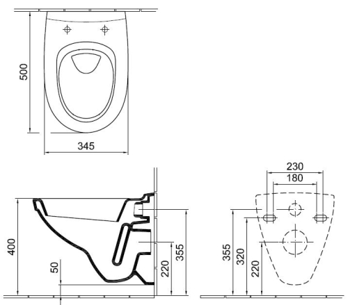 Alföldi Melina 5530 59 R1 fali WC EasyPlus bevonattal