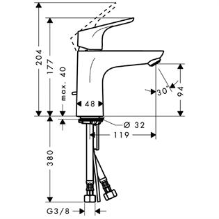 Hansgrohe Focus E2 Comfortzone 31607 000 mosdócsaptelep Focus 100 (31607000)*