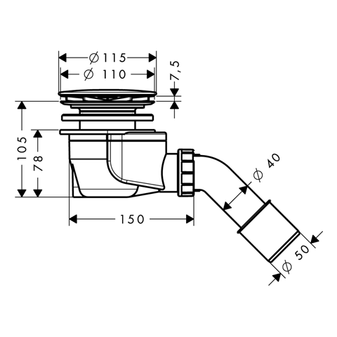 Hansgrohe Staro 90 zuhanyszifon komplett szett 60056 000 (60056000)