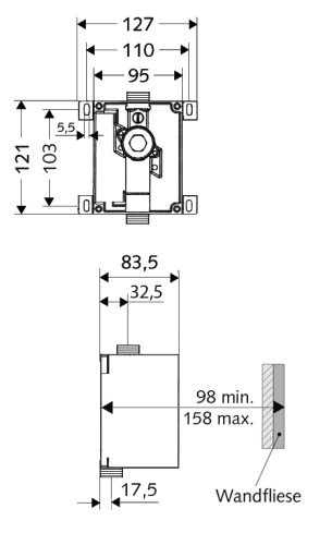 Schell Compact II vizeldeöblítő falbaépítő egység 011930099