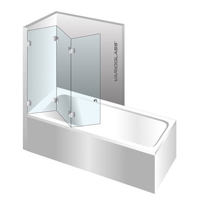 Varioglass Globus 607 kádparaván víztiszta üveg (100x150 cm)