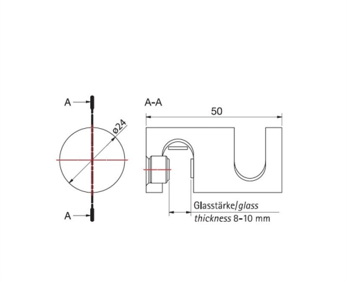 Varioglass Törölközőtartó ÜVEGRE (króm)