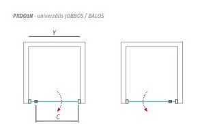 Roltechnik Proxima Line PXDO1N 80 cm-es zuhanyajtó (brillant, satinato, 772-822 mm, 525-8000000-00-15)