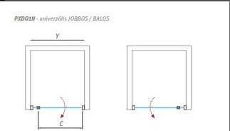 Roltechnik Proxima Line PXDO1N 90 cm-es zuhanyajtó (brillant, transparent, 872-922 mm, 525-9000000-00-02)