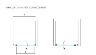 Roltechnik Proxima Line PXDO1N 90 cm-es zuhanyajtó (brillant, satinato, 872-922 mm, 525-9000000-00-15)
