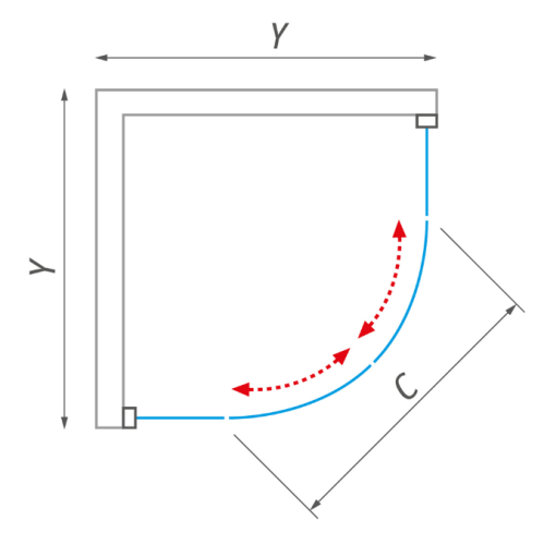 Roltechnik Proxima Line PXR2N 80x80 cm-es negyedköríves zuhanykabin (780-805x1850 mm, brillant, transparent, 531-800R55N-00-02)