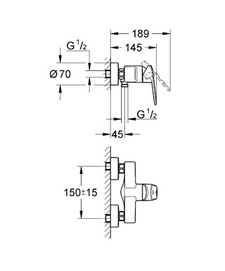 Grohe Europlus 33577 002 egykaros zuhanycsaptelep (33577002)