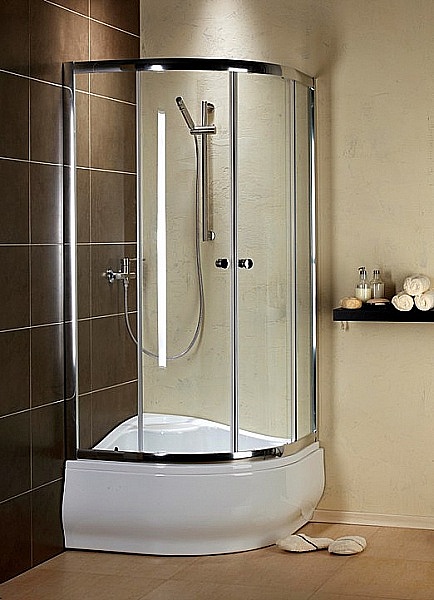 Radaway Dolphi Premium A1700 80x80 negyedköríves zuhanykabin (80x80x170 cm, króm, Barna, #30411-01-08)