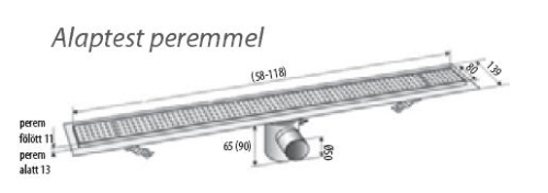 Radaway zuhanyfolyóka alaptest szigetelő peremmel 90 mm magas (105 cm)