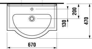 Jika Mio 67x47 cm mosdó csaplyukkal H8147150001041 (8.1471.5.000.104.1)