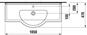 Jika Mio 105x47 cm mosdó csaplyukkal H8147170001041 (8.1471.7.000.104.1)