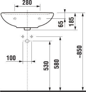 Jika Lyra Plus 50x41 cm mosdó csaplyuk nélkül H8143810001091 (8.1438.1.000.109.1)