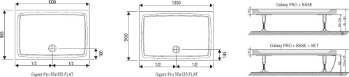 Ravak Galaxy Gigant PRO téglalap alapú öntött márvány zuhanytálca (beépíthető, 110x80 cm, #XA03D401010)