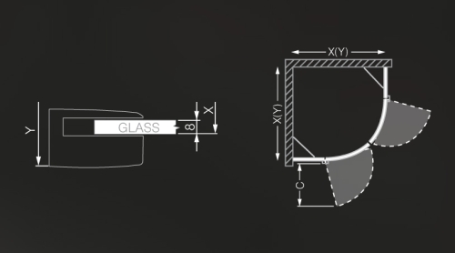 Roltechnik Elegant Line GR2 negyedköríves zuhanykabin (Transparent, Brillant / Brillant zsanér, 80x80 cm, #139-8000000-00-02)