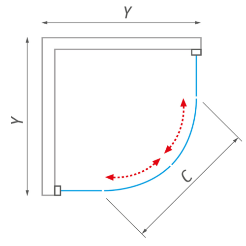 Roltechnik Ambient Line AMR2N/900 negyedköríves zuhanykabin (90x90 cm, brillant, transparent, 624-9000000-00-02)
