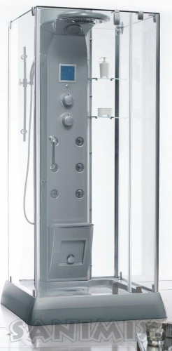 Sanimix 22.602.1.S 100x95 téglalap alapú hidromasszázs gőz zuhanykabin