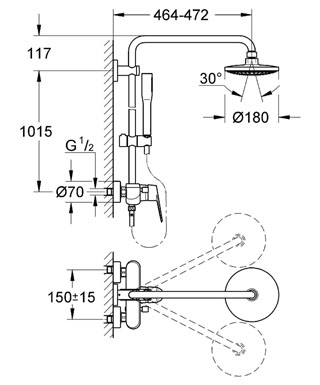 Grohe Eurodisc Cosmopolitan zuhanyrendszer 23058 002 (23058002)