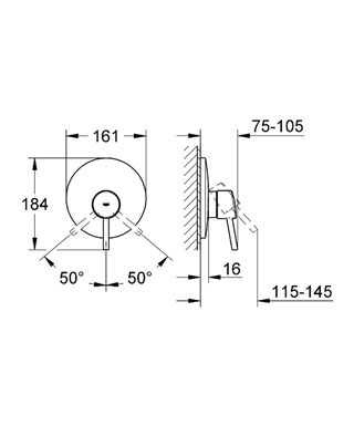 Grohe Concetto falsík alatti zuhanycsaptelep külső rész 19345 001 (19345001)