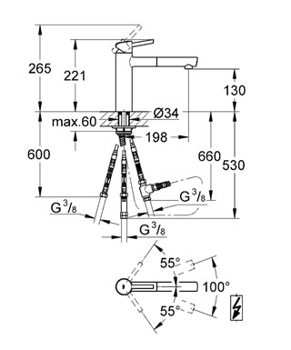 Grohe Concetto egykaros mosogató csaptelep kihúzható gyöngyöztetővel 31214 001 (31214001)