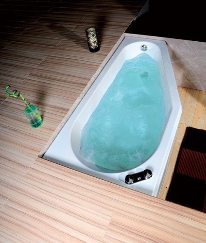 Sapho POLYSAN TIGRA 170x80 cm balos aszimmetrikus kád, fehér 90111