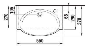 Jika Tigo 55x37 cm mosdó csaplyuk nélkül H8102120001091 (8.1021.2.000.109.1)