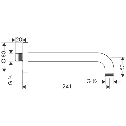 Hansgrohe zuhanykar 241 mm 27409 000 (27409000)