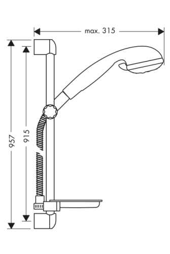 Hansgrohe Croma Variojet/Unica’S zuhanyszett 0,90 m 27754 000 (27754000)