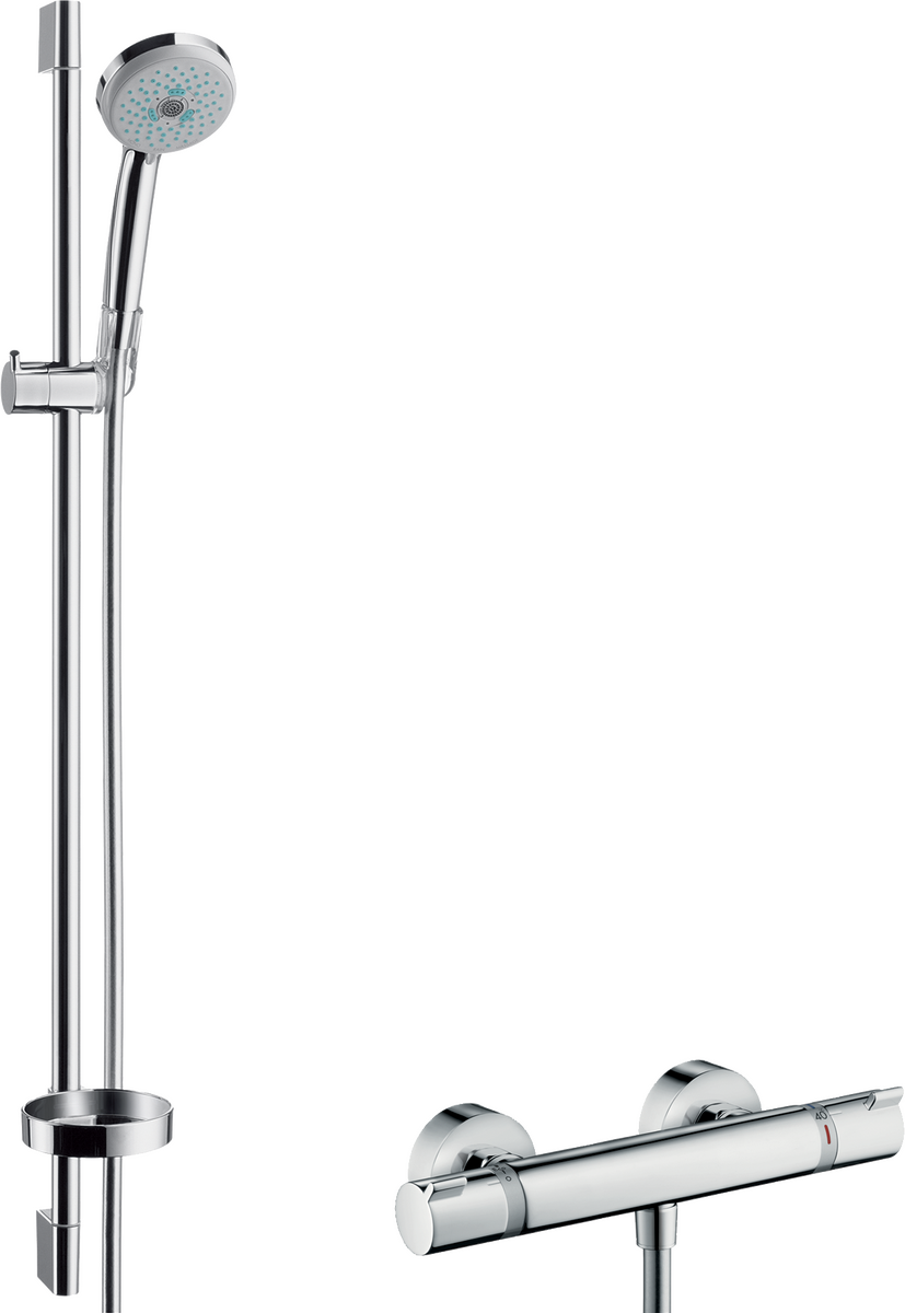 Hansgrohe Ecostat 1001 SL Combi termosztátos zuhanycsaptelep 0,90 m, Croma 100 Multi 3jet kézizuhannyal 27085 000 (27085000)