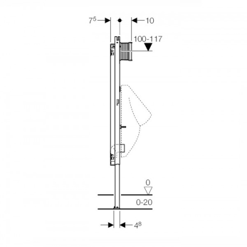 Geberit Duofix Basic 111.695.46.1 vizelde szerelőelem Hytronic vizeldevezérléssel, hálózati