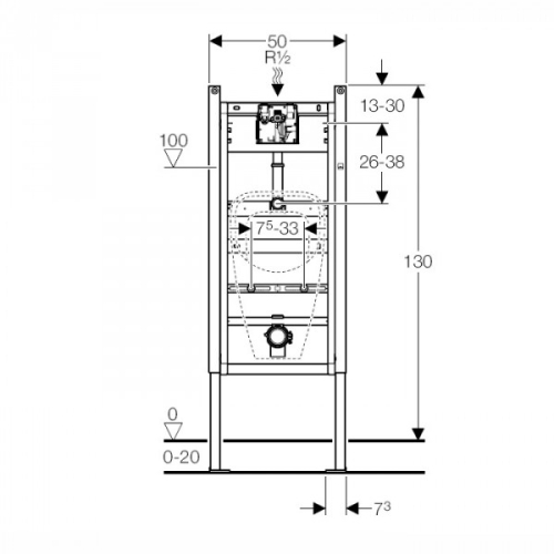 Geberit Duofix Basic 111.695.46.1 vizelde szerelőelem Hytronic vizeldevezérléssel, hálózati