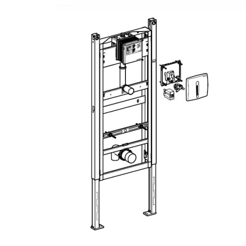 Geberit Duofix Basic 111.695.46.1 vizelde szerelőelem Hytronic vizeldevezérléssel, hálózati