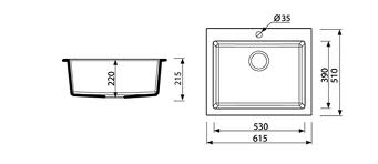 Marmorin Sten 1 medencés gránit mosogató (fekete)