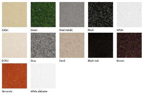 Marmorin Korund 1 medencés gránit mosogató gyümölcsmosóval és csepegtetővel (safari)