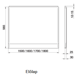 Ravak Sonata kád előlap (előlap, 180-as, #CZA0100A00)