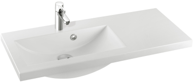 Marmorin Clever 90 öntött márvány mosdó (fehér, 902x390x40 mm, jobbos)