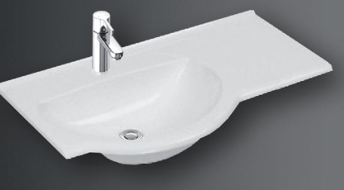 Marmorin Citi Bis 110 öntött márvány mosdó (fehér, 110x44x35 cm, jobbos)
