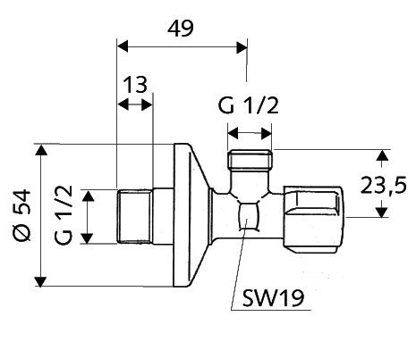 Schell Comfort 052170699 sarokszelep 1/2-1/2