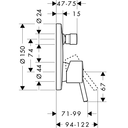 Hansgrohe Talis S falsík alatti színkészlet beépítőtesttel SZP-HG15 (32475000, 01800180)