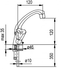 Armatura Ceramik 332-815-00 álló mosdó csaptelep 120mm magas kifolyócsővel