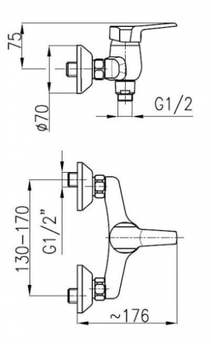 Armatura Beryl 4806-010-00 fali zuhany csaptelep