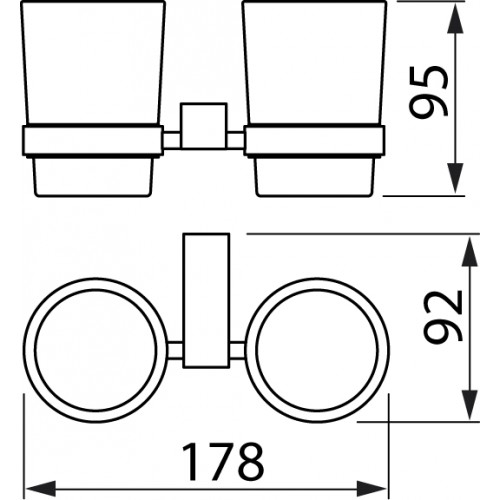 Jika Cubito dupla fali pohártartó H3847340040001 (3.8473.4.004.000.1)