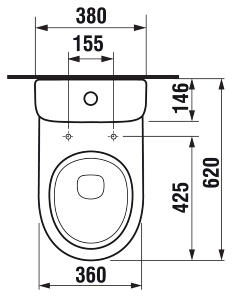 Jika Tigo rövid mélyöblítésű monoblokkos wc oldalsó bekötéssel 8.2421.6.000.000.1 + 8.2821.2.000.741.1