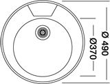 Livinox EC-145K rozsdamentes kör alakú mosogató, középső csaplyukkal