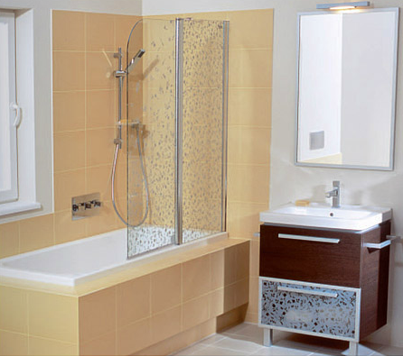 Jika Cubito 115x140-es virág dekoros kádparaván balos, króm, átlátszó üveg virág dekorral H2564260026691 (2.5642.6.002.669.1)