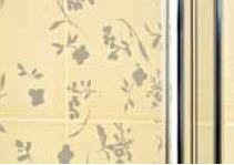Jika Cubito 115x140-es virág dekoros kádparaván balos, króm, átlátszó üveg virág dekorral H2564260026691 (2.5642.6.002.669.1)