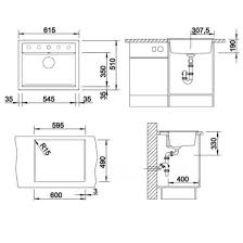 BLANCO DALAGO 6 Silgranit mosogató dugókiemelővel, antracit 514197