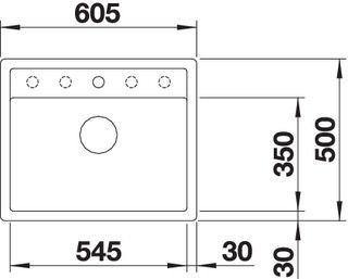 BLANCO DALAGO 6-F Silgranit munkalap szintbe építhető mosogató, kávé 515095 (K)